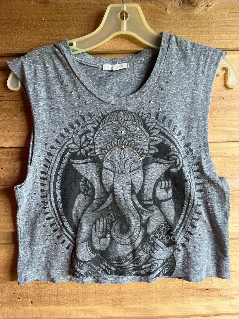 URBAN OUTFITTERS - Vintage Y2K Women’s Grey Ganesha Graphic Cropped Tank Top